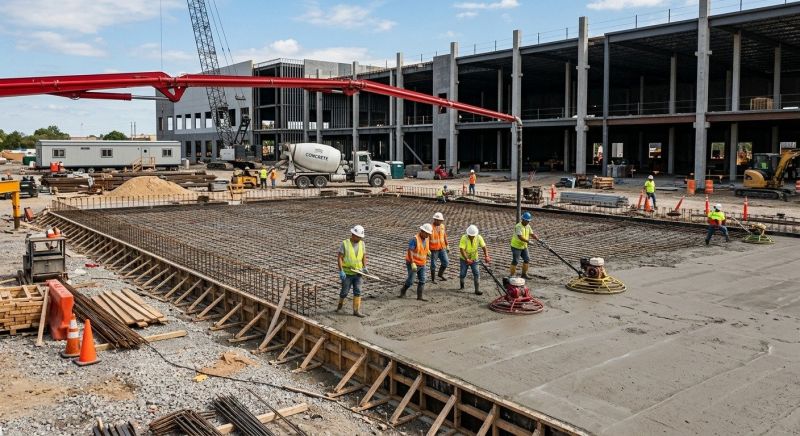 Commercial Slab Installation in Le Center, MN